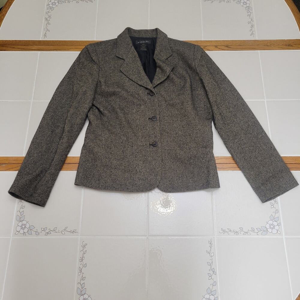 Vintage Harold's Women's Tweed Wool Blazer Size 6 Made In USA